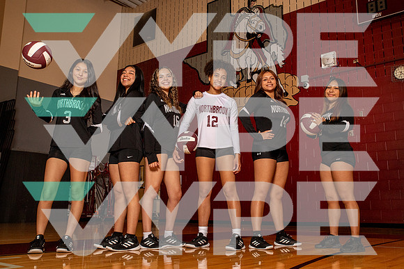 NORTHBROOK_VOLLEYBALL_Angie Romero, Emily Salgado, Madison Campbell, Mileidi Bueno, Thaily Castillo, Wendy Adame-(WRIGHT)