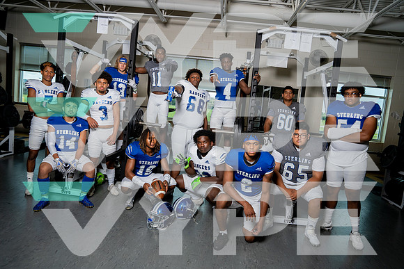 STERLING_FB_Antonio Salazar, Caleb Smith, Enijah Russell-Evans, Eugene Dersone, Gage Woodard, Issac Solorio, Jace Greer, Jaden Clark, Kody Arceneaux, La Javian Hagan, Malachi Godfrey, Robert Adams, T