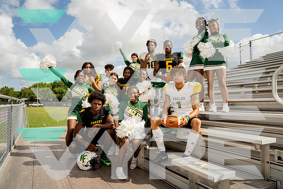 KLEIN_FOREST_FB_CHEER_Brad Spence, Chandler Williams, Jelani Watkins, Jossue Rios, Parker Jenkins, Robert Graves, Tivrell Hollings-(HARTOJO)-3