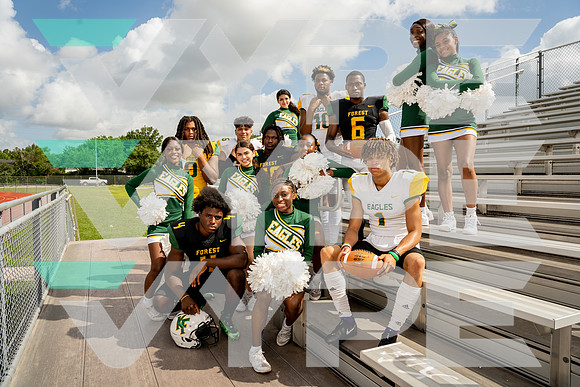 KLEIN_FOREST_FB_CHEER_Brad Spence, Chandler Williams, Jelani Watkins, Jossue Rios, Parker Jenkins, Robert Graves, Tivrell Hollings-(HARTOJO)-2