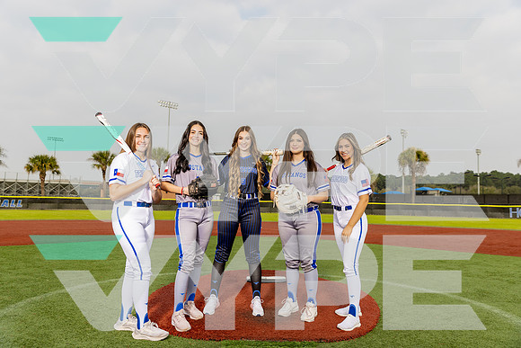 FRIENDSWOOD_SFBL_TEAM_Baileigh Burtis, Charleigh Esparza, Chloe Aldrich, Janelle Wilson, Lainie Schaefer-(DELEON)-2