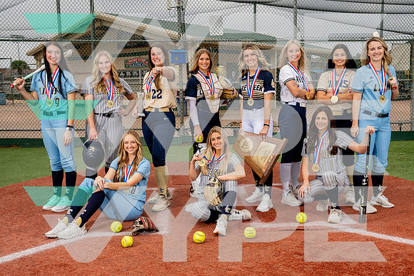 LAKE_CREEK_SFBL_TEAM_Alyson Higgenbotham, Ava Brown, Carmen Uribe, Gracie Thornburgh, Jolie Bazan, Kalee Rochinski, Maddie McKee, Madison Johnson, Payton Bauer, Piper White, Shelby Winn-(BCC)