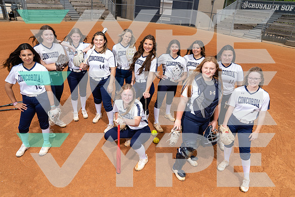 CONCORDIA_SFBL_Addison Tally, Cali Nicholas, Calysta Hardy, Faith Keiper, Georgia Marlow, Grace Cruthirds, Kaitlyn Battista, Karalyn Rich, Kayliann Ward, Reese Storie Ivanovsky, Shelby Brill, Sydney L