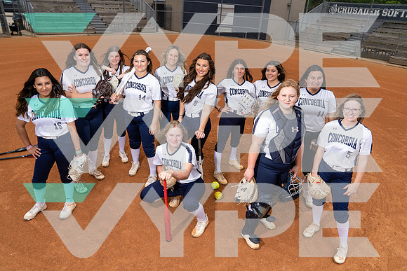 CONCORDIA_SFBL_Addison Tally, Cali Nicholas, Calysta Hardy, Faith Keiper, Georgia Marlow, Grace Cruthirds, Kaitlyn Battista, Karalyn Rich, Kayliann Ward, Reese Storie Ivanovsky, Shelby Brill, Sydney L