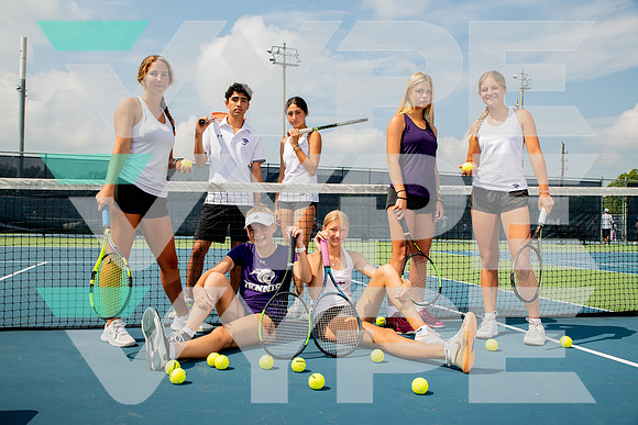 RIDGE_POINT_TENNIS_TEAM_Charbel Tantouh, Hailey Niedzwecki, Lindy Niedzwecki, Parker Will, Rose Hinsdale, Ryleigh Will, Sophie Tantouh-(WRIGHT)