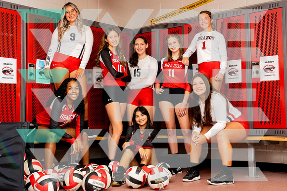 BRAZOS_VB_Ava Aguillar, Camille Combie, Kelly McDaniel, Kierstyn Langley, Lily Bertrand, McKenna Stroud, Reagan Cullen, Sophia Vykukal-(BCC)-2