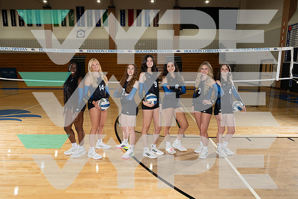 HOUSTON_CHRISTIAN_VB_SENIORS_Ashley Young, Ava Farris, Emma Guild, Emma Samuelson, Karli Kapche, Madison Krieger, Oyinkansola Ajimotokan-(BCC)