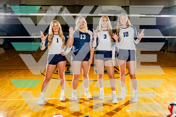 CONCORDIA_VB_Anna Blaine, Carleigh Schluter, Carmen Harless, Rylee Henderson-(BCC)