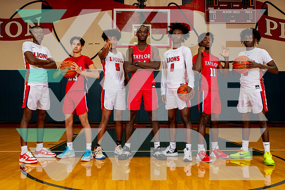 TAYLOR_BB_TEAM_0 Nathan Kongolo, 3 Sean Kongolo, 5 Tae Han Malik, 11 Juana Esono, 14 Zion Andrews, 23 Cesar Sanchez, 24 Oluwanifemi Taiwo-(WRIGHT)-5