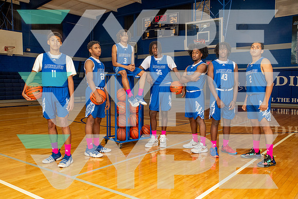 ALDINE_BB_TEAM_2 Keider Dabila, 3 Lonnie Brooks, 5 Janeson Kegler, 11 Jorge Castro, 23 Lorenzo Robinson, 35 Davion Hurd, 43 Kendrick Perkins Jr.-(WRIGHT)