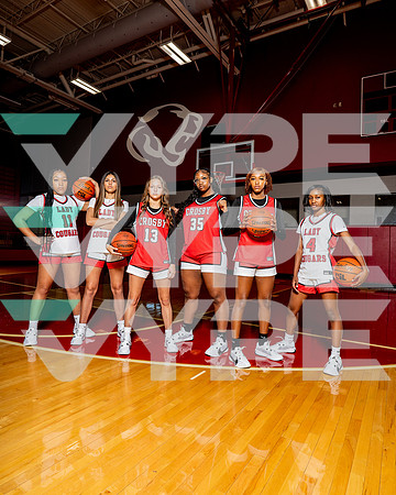 CROSBY_GBB_4 Kaitlyn Daniels, 5 Emori Lasalle, 10 Jasmine Zapata, 11 Romareya Lister, 13 Savannah McKinnerney, 35 Phoenix Phillips-(BCC)-3