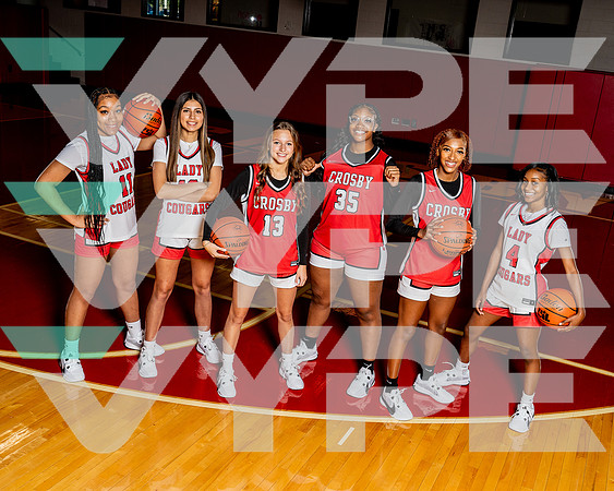 CROSBY_GBB_4 Kaitlyn Daniels, 5 Emori Lasalle, 10 Jasmine Zapata, 11 Romareya Lister, 13 Savannah McKinnerney, 35 Phoenix Phillips-(BCC)-4