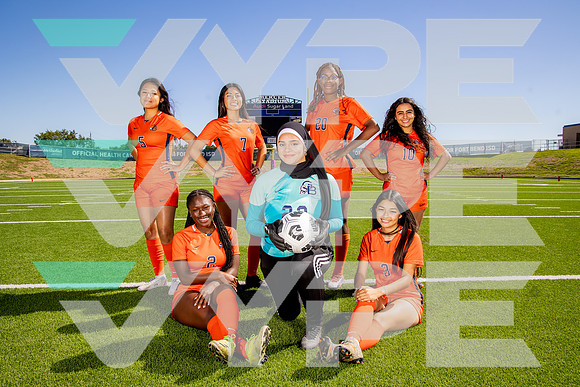 BUSH_GSOC_00 Huda Altamimi, 2 Elizabeth Adeduntan, 3 Cintia Alvarado, 5 Cynthia Hernandez, 7 Rosalma Moreno, 10 Denise Montero, 20 Chelsea Uzoma-(BROWN)