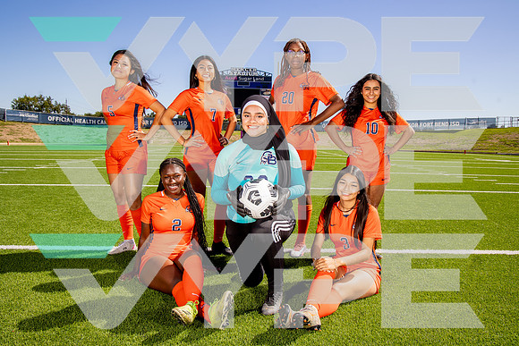 BUSH_GSOC_00 Huda Altamimi, 2 Elizabeth Adeduntan, 3 Cintia Alvarado, 5 Cynthia Hernandez, 7 Rosalma Moreno, 20 Chelsea Uzoma-(BROWN)